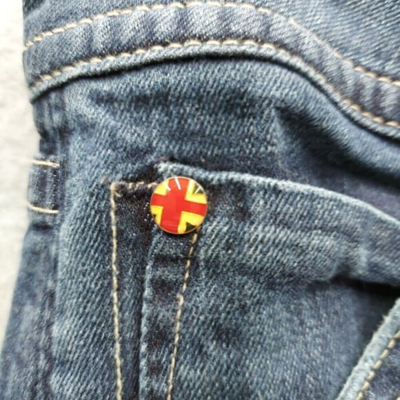 Hudson Union Jack Button Bootcut Jeans Size 29 Act Size in Desc - Picture 2 of 9